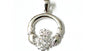 Claddagh Silver Pendant (White)
