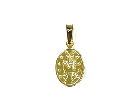 Yellow plated Silver Miraculous Medal Pendant