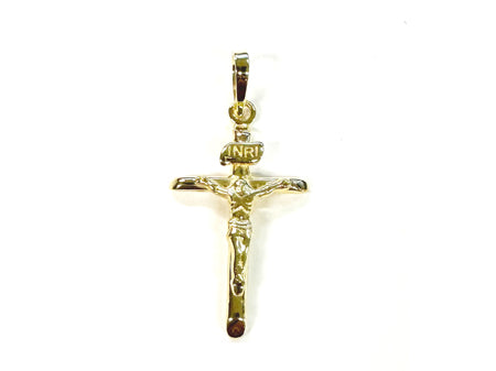Gold Plated Silver Crucifix Cross Pendant