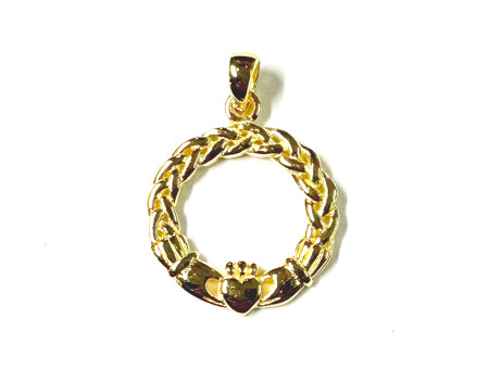Claddagh Silver and Gold plated Pendant