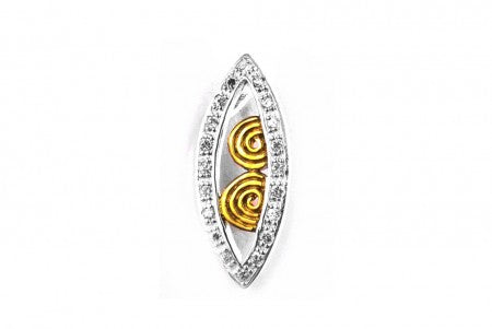 Celtic Silver Pendant With Gold Plating