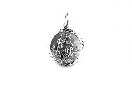 St Christopher’s Silver Medal Diamond Cut