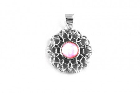 Celtic Pendant with Pink Coloured Stone