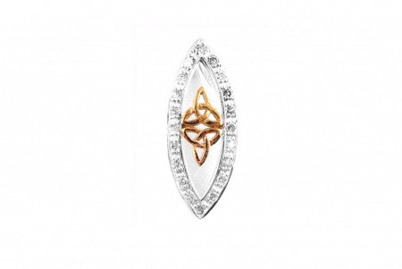 Trinity Knot Silver Goldplated Pendant With Cz Stones