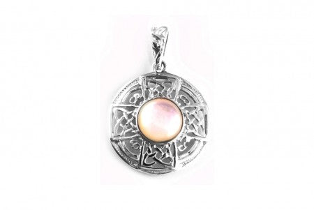 Celtic Pendant with Pink Coloured Stone