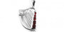 Irish Harp Pendant with Garnet Red Cubic Zirconia