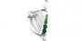 Irish Harp Pendant with Emerald Cubic Zirconia
