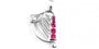 Irish Harp Pendant with Ruby Cubic Zirconia