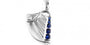 Irish Harp Pendant with Sapphire Blue Cubic Zirconia