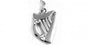 Irish Harp Pendant with Plain Silver