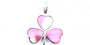 Silver Shamrock Pendant With Pink Mother Of Pearl Stone