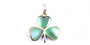 Shamrock Silver Pendant With Green Stones