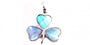 Silver Shamrock Pendant With Blue Stone
