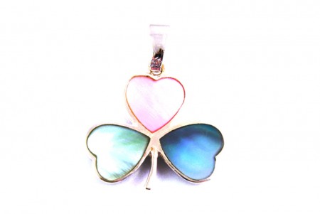 Silver Shamrock Pendant With Multi Stone