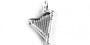 Irish Harp Pendant with Plain Silver