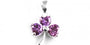 Silver Shamrock Pendant With Amethyst Cubic Zirconia Stones