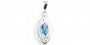 Celtic Silver Pendant With Aquamarine Cz Stone