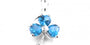 Silver Shamrock Pendant with Aquamarine Cubic Zirconia Stones