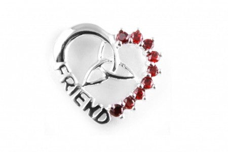 Trinity Knot Silver Pendant With Garnet Cz Stone
