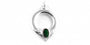 Trinity Knot Silver Pendant With Green Cz Stone