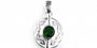 Celtic Silver Pendant With Emerald Green Cz Stone