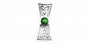 Trinity Knot Silver Pendant With Green Cz Stone
