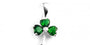 Silver Shamrock Pendant with Emerald Cubic Zirconia Stones