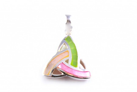 Trinity Knot Silver Pendant With Multi Stone