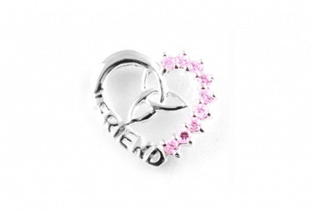Trinity Knot Silver Pendant With Pink Cz Stone