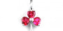 Silver Shamrock Pendant With Ruby Cz Stones