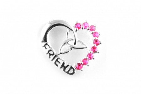 Trinity Knot Silver Pendant With Ruby Cz Stone