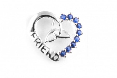 Trinity Knot Silver Pendant With Sapphire Cz Stone