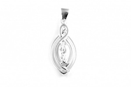 Celtic White Cz stone set Silver Earring