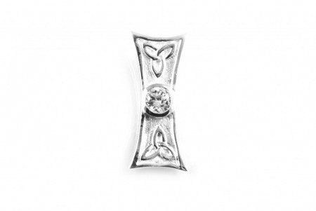 Trinity Knot Silver Friend With White Cz Stone
