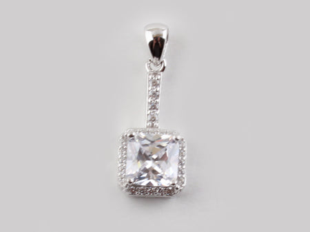A White Cubic Zirconia Pendant.