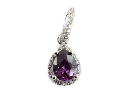 A Amethyst & White Cubic Zirconia Pendant.