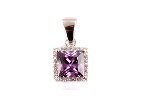 A Amethyst & White Cubic Zirconia Earring.
