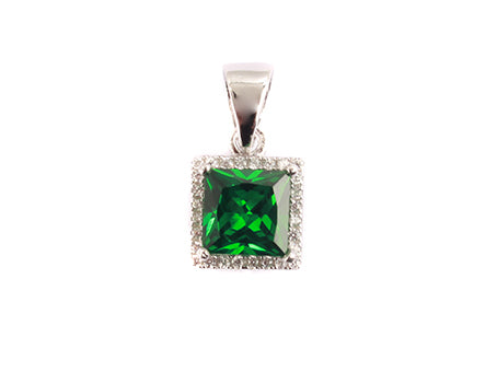 A Emerald & White Cubic Zirconia Earring.