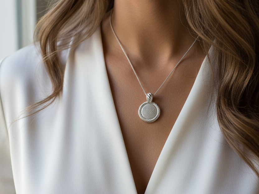 A White Cubic Zirconia Pendant