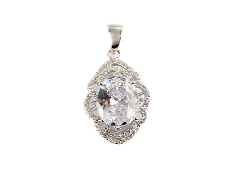 A White Cubic Zirconia Pendant.