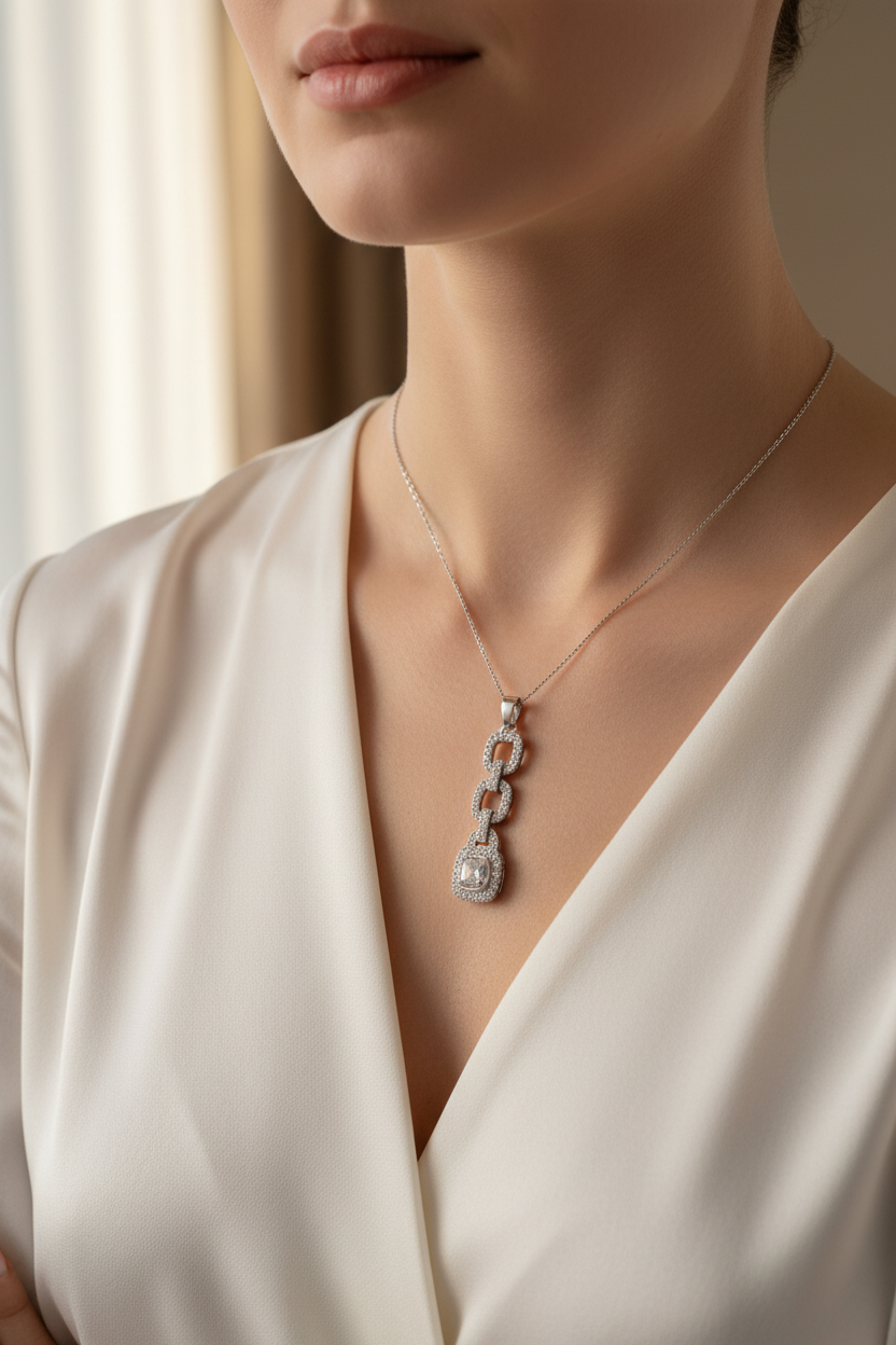 A White Cubic Zirconia Pendant