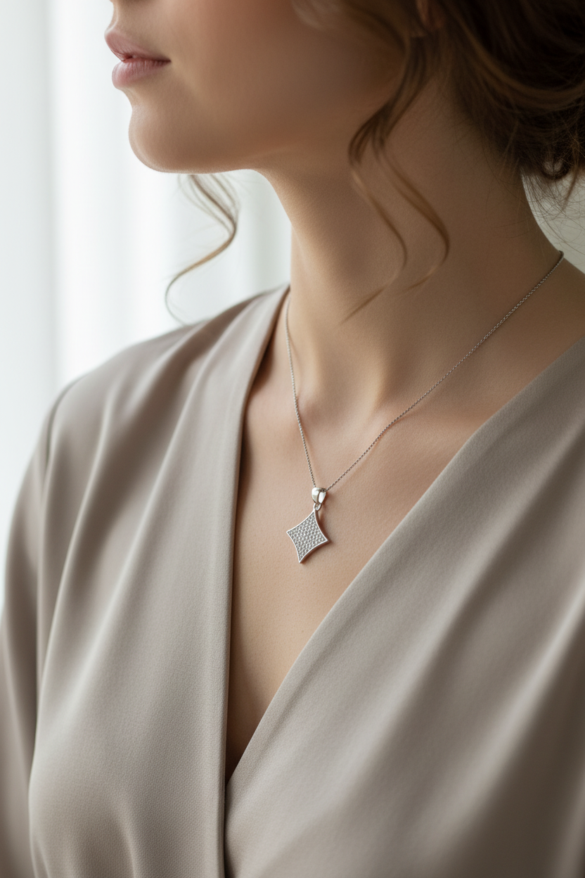 A White Cubic Zirconia Pendant