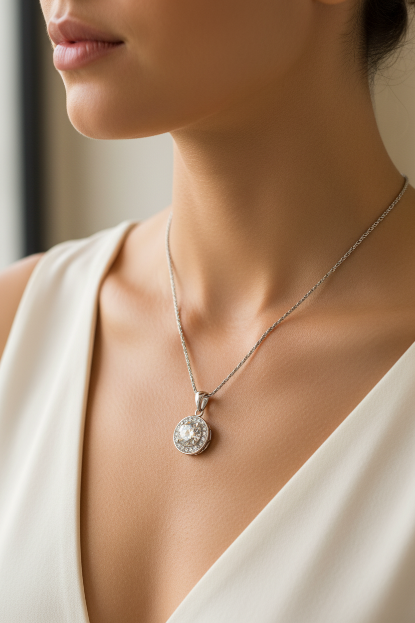 A White Cubic Zirconia Pendant