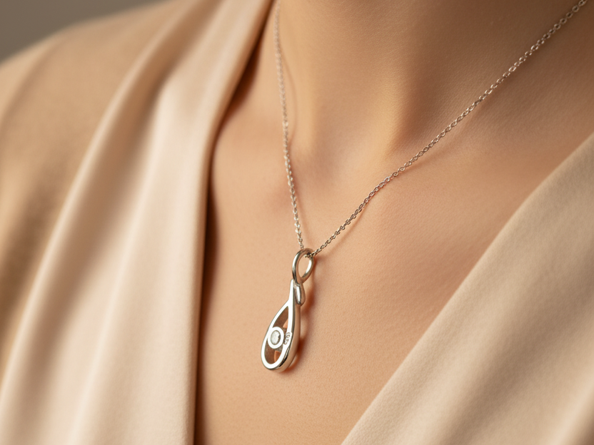 A White Cubic Zirconia Pendant