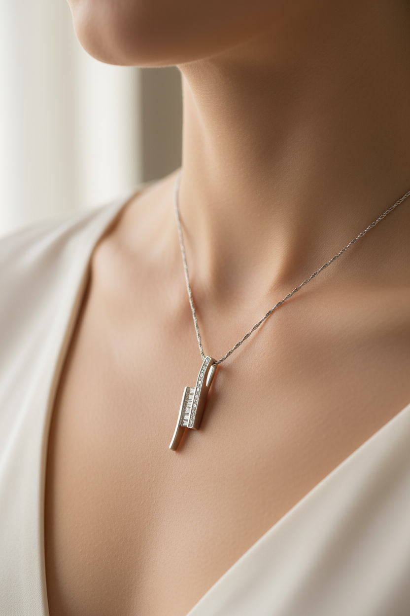 A White Cubic Zirconia Pendant