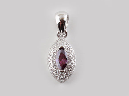 A Amethyst & White Cubic Zirconia Pendant.
