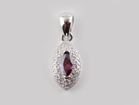 A Amethyst & White Cubic Zirconia Pendant.