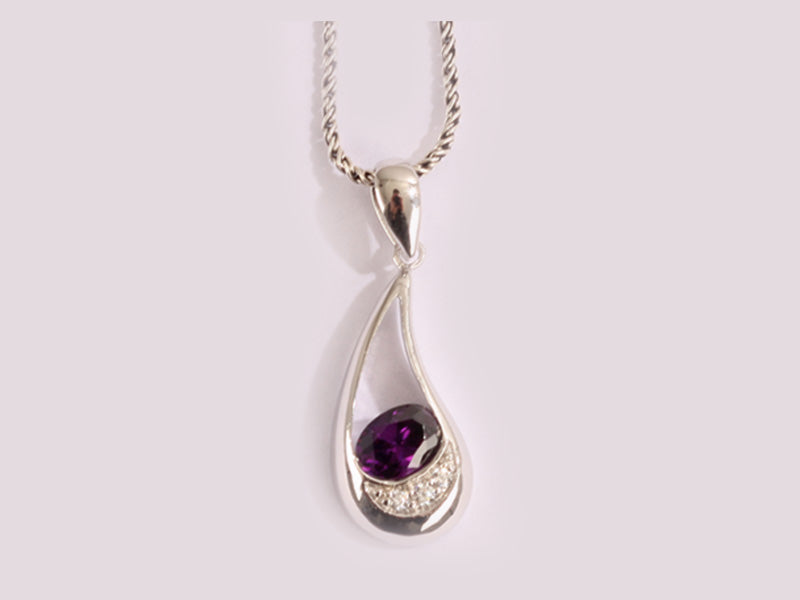 Amethyst Cubic Zirconia Pendant