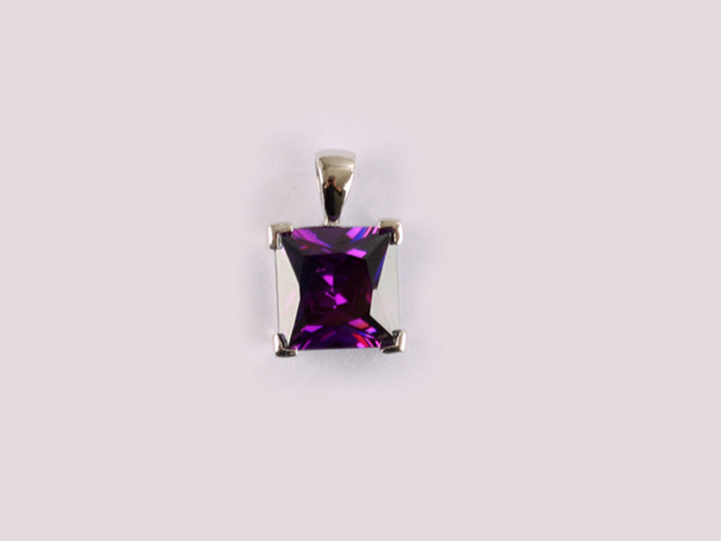 Amethyst Cubic Zirconia Pendant