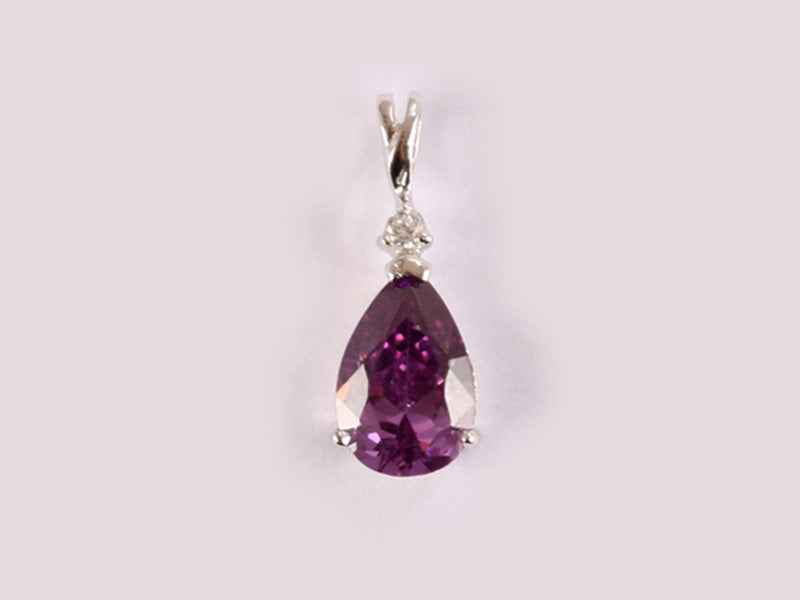 Amethyst Cubic Zirconia Pendant
